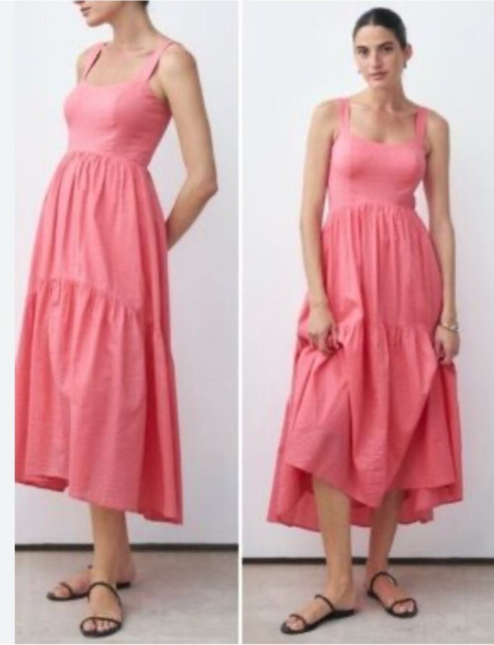 AYR The Magic Moment Pink Midi Dress Sleeveless Pockets Size Medium